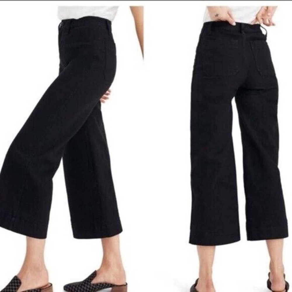 Madewell Emmett Wide Leg Crop Pant Size 24 Black
